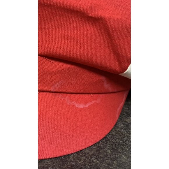 Vintage Six Flags Magic Mountain Red & White Pinwheel Cap Hat Souvenir Employee? - Picture 12 of 16